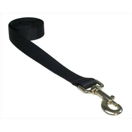 SASSY DOG WEAR Sassy Dog Wear SOLID BLACK MED-L 6 ft. Nylon Webbing Dog Leash; Black - Medium SOLID BLACK MED-L